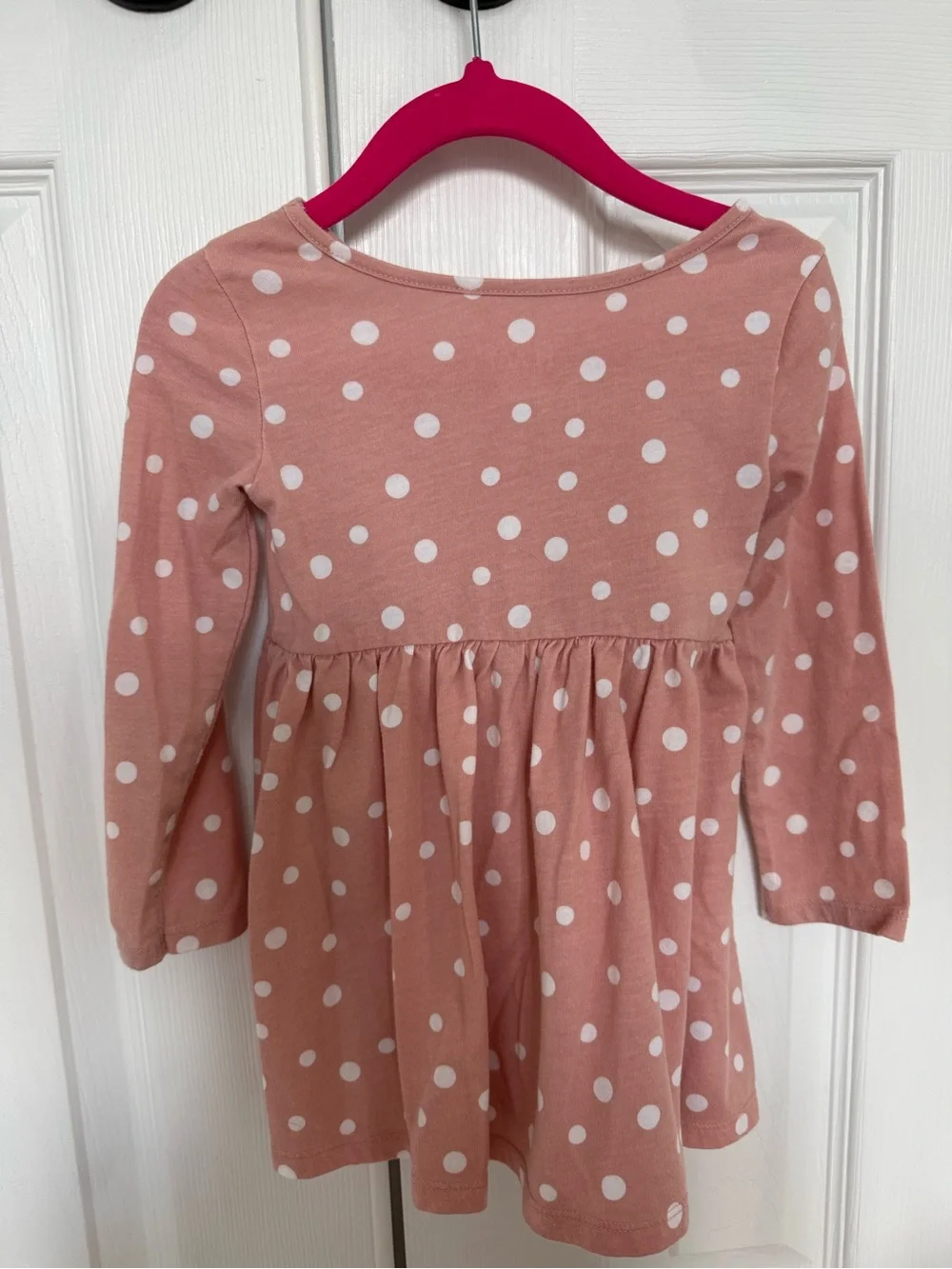 The Children's Place Pink Polka Dot Long Sleeve Dress
